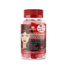TotallyProducts Gorgeous Hair Gummy Vitamins with Biotin 5000 mcg (60ct Cherry Flavor) (Quantity: 1 bottle)